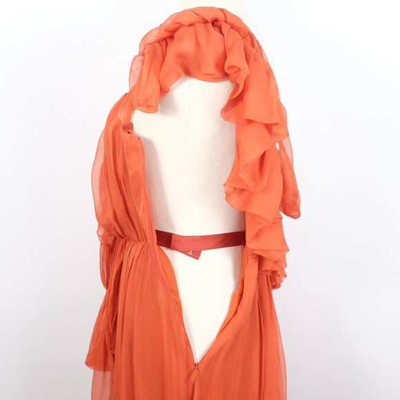 J. Mendel long dress gown sz 6 tassels train off shoulder Sp 2008 - Picture 15 of 16